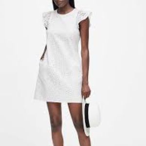 NEW Banana Republic eyelet dress white pockets